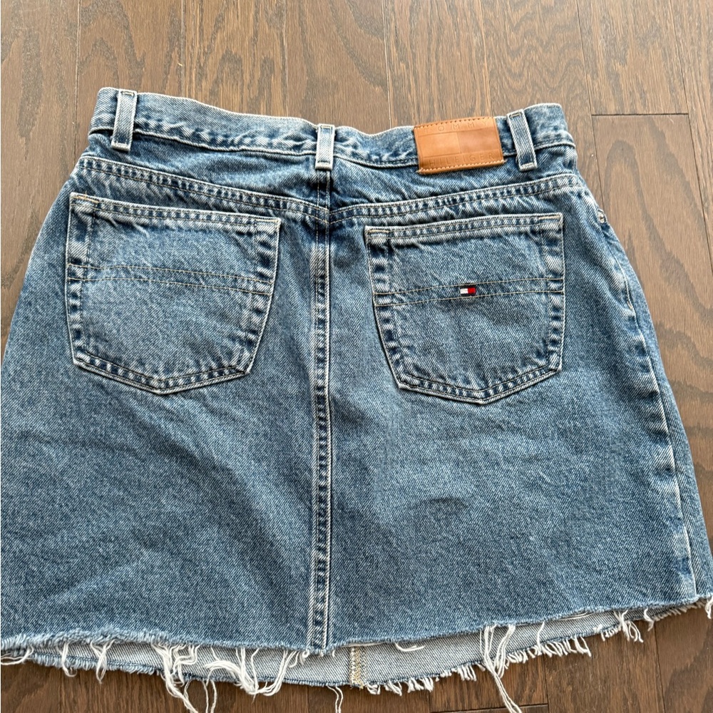 EXC 90's Vintage Tommy Hilfiger Spell Jean Denim Mini Skirt Size 8 Y2K - Picture 13 of 16